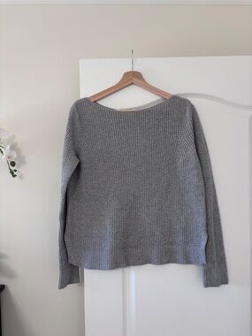 Gap Grey Waffle Knit Wool Blend Sweater Women’s Size Medium